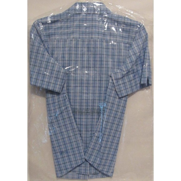 New! Orvis Carefree Tattersall Blue Plaid Womens SZ 10 Shirt Top Blouse Collar - Picture 5 of 6